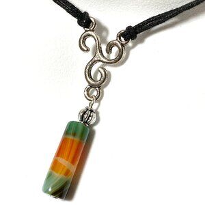2/$20, Dyed Agate  Lariat Cord Necklace, Multi-colored Gemstone